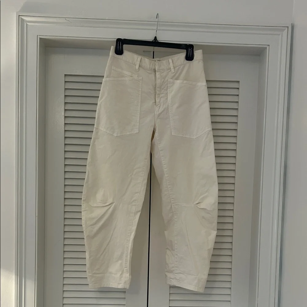 Nili Lotan cream Shon barrel leg pant, size 00 - Picture 3 of 4